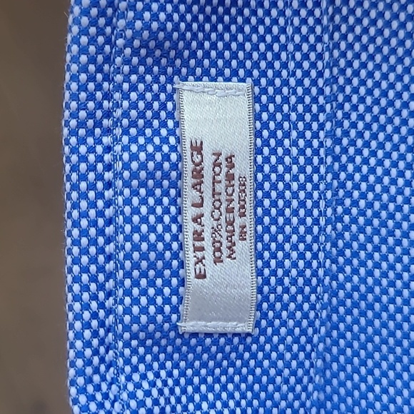 EUC Peter Millar Button Down Shirt Men's sz XL Blue Mini Check Long Sleeve Shirt - Picture 5 of 8